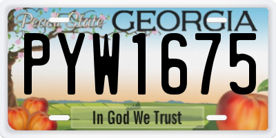 GA license plate PYW1675