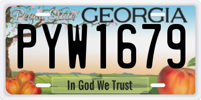 GA license plate PYW1679