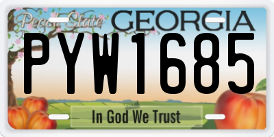 GA license plate PYW1685