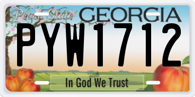 GA license plate PYW1712