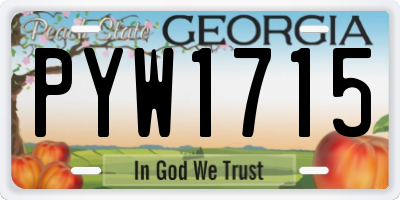 GA license plate PYW1715