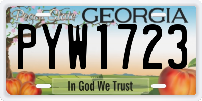 GA license plate PYW1723
