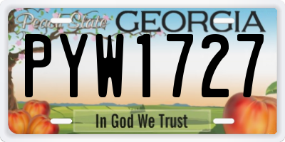GA license plate PYW1727