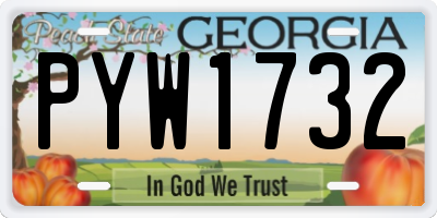 GA license plate PYW1732