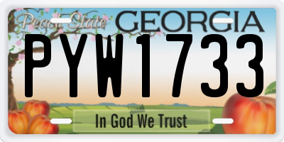 GA license plate PYW1733
