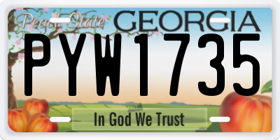 GA license plate PYW1735