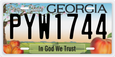 GA license plate PYW1744