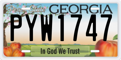 GA license plate PYW1747