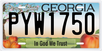GA license plate PYW1750