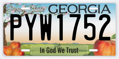 GA license plate PYW1752