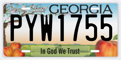GA license plate PYW1755