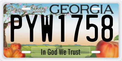 GA license plate PYW1758