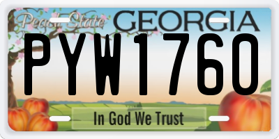 GA license plate PYW1760