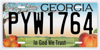 GA license plate PYW1764