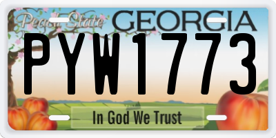 GA license plate PYW1773