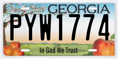 GA license plate PYW1774