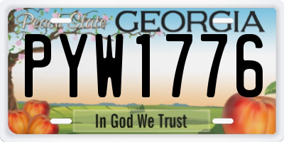 GA license plate PYW1776