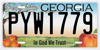 GA license plate PYW1779