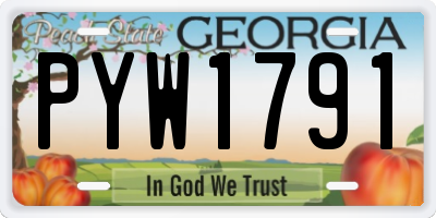 GA license plate PYW1791
