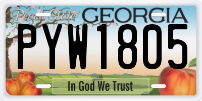 GA license plate PYW1805