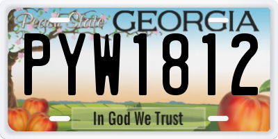 GA license plate PYW1812