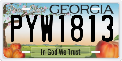 GA license plate PYW1813