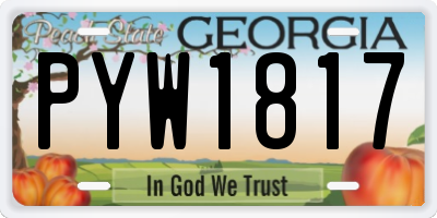 GA license plate PYW1817