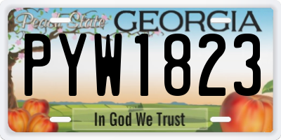 GA license plate PYW1823