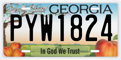 GA license plate PYW1824