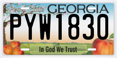 GA license plate PYW1830