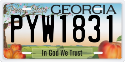 GA license plate PYW1831