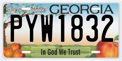 GA license plate PYW1832