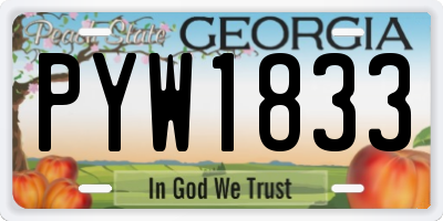 GA license plate PYW1833