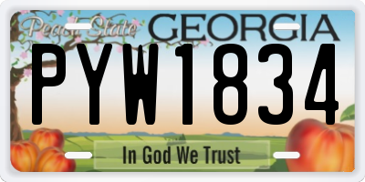 GA license plate PYW1834