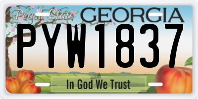 GA license plate PYW1837