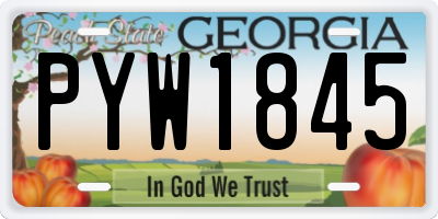 GA license plate PYW1845