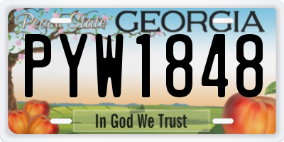 GA license plate PYW1848