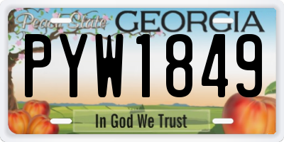 GA license plate PYW1849
