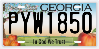 GA license plate PYW1850