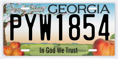 GA license plate PYW1854