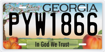 GA license plate PYW1866