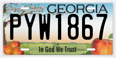 GA license plate PYW1867