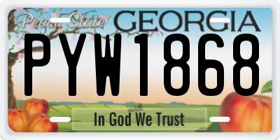 GA license plate PYW1868