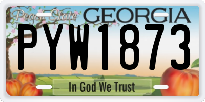 GA license plate PYW1873