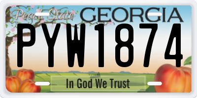 GA license plate PYW1874