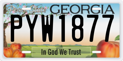 GA license plate PYW1877
