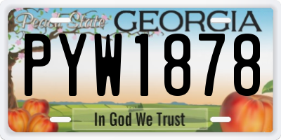 GA license plate PYW1878