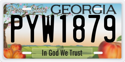 GA license plate PYW1879