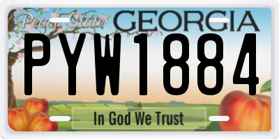 GA license plate PYW1884