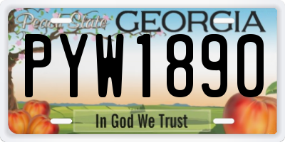GA license plate PYW1890
